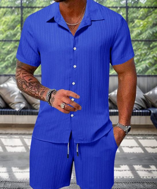 Leisure Textured Shirt Set